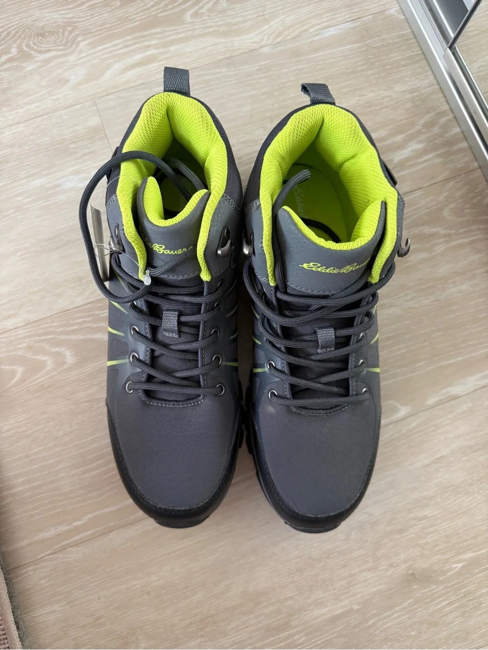 Eddie Bauer Gray and Lime Trail Hiking Boots